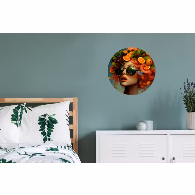 Wandcirkel - Aluminium - Vrouw - Sinaasappel - Bessen - Oranje — 4