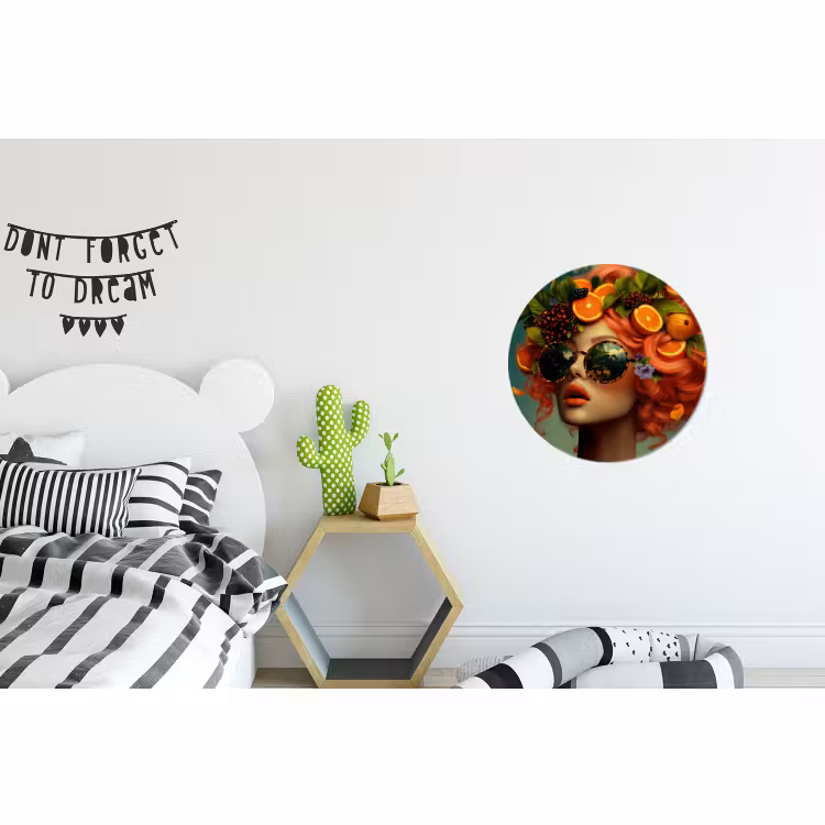 Wandcirkel - Aluminium - Vrouw - Sinaasappel - Bessen - Oranje — 5