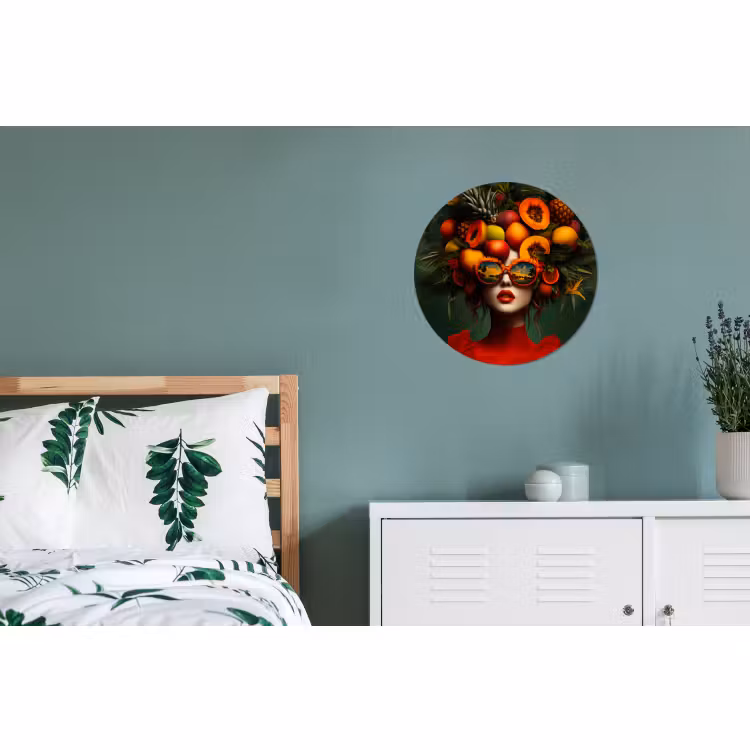 Wandcirkel - Aluminium - Vrouw - Vruchten - Papaja - Ananas — 4