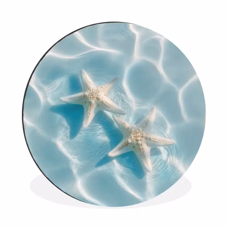 Wandcirkel - Aluminium - Zeesterren - Golvend water - Rustgevend — 1