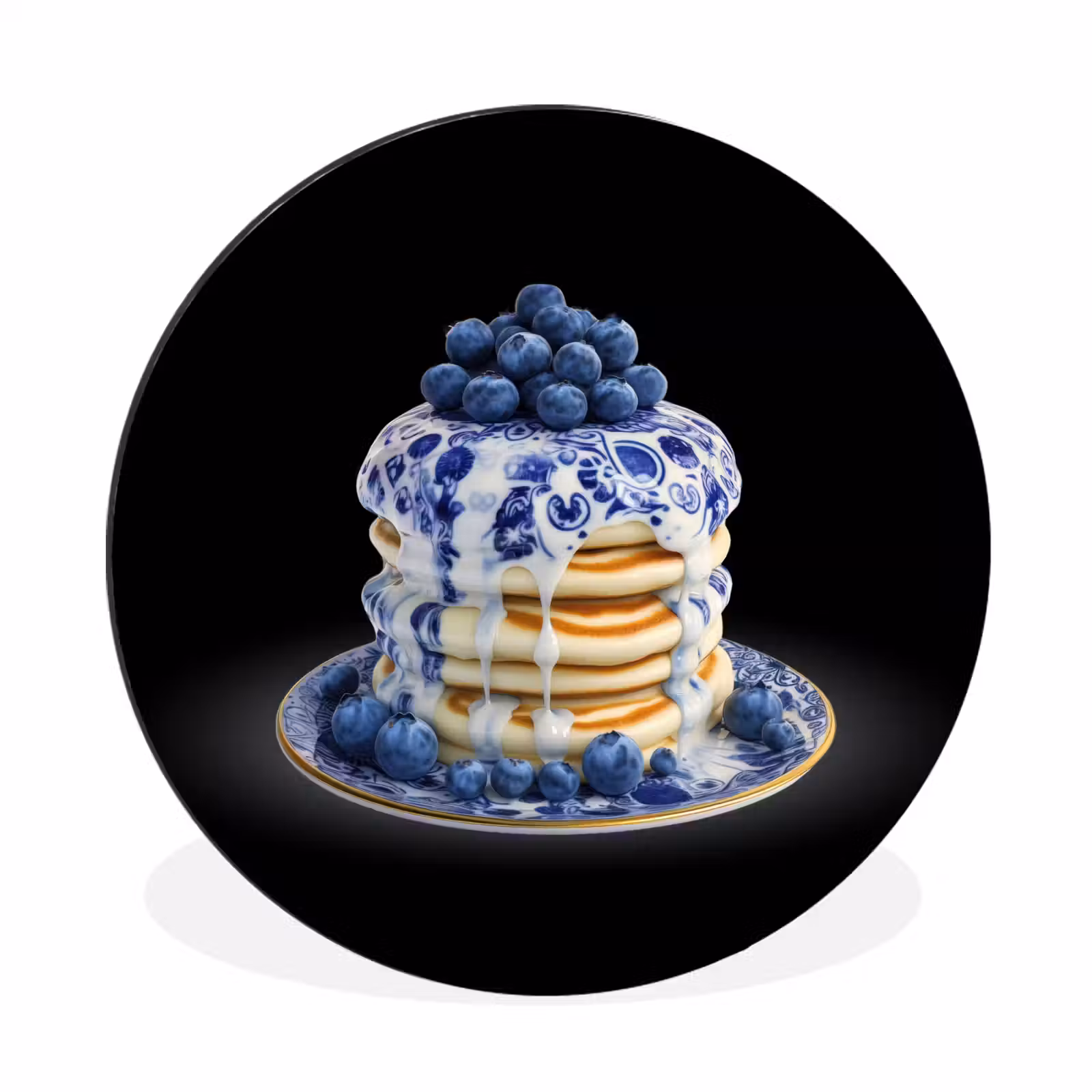 Wandcirkel - Aluminium - Pannenkoeken - Blauwe Bessen - Bord — 1