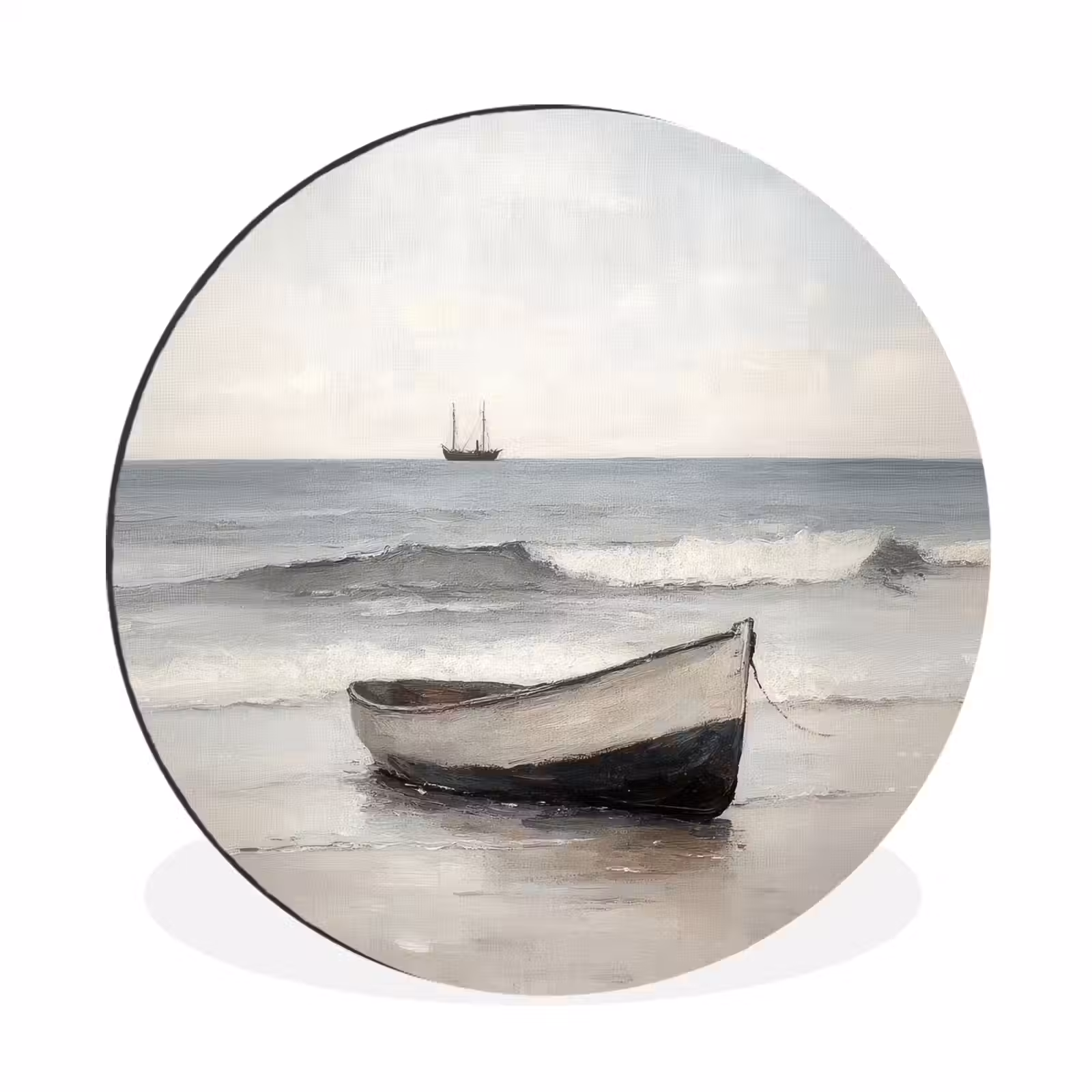 Wandcirkel - Aluminium - Roeiboot - Zee - Horizon — 1