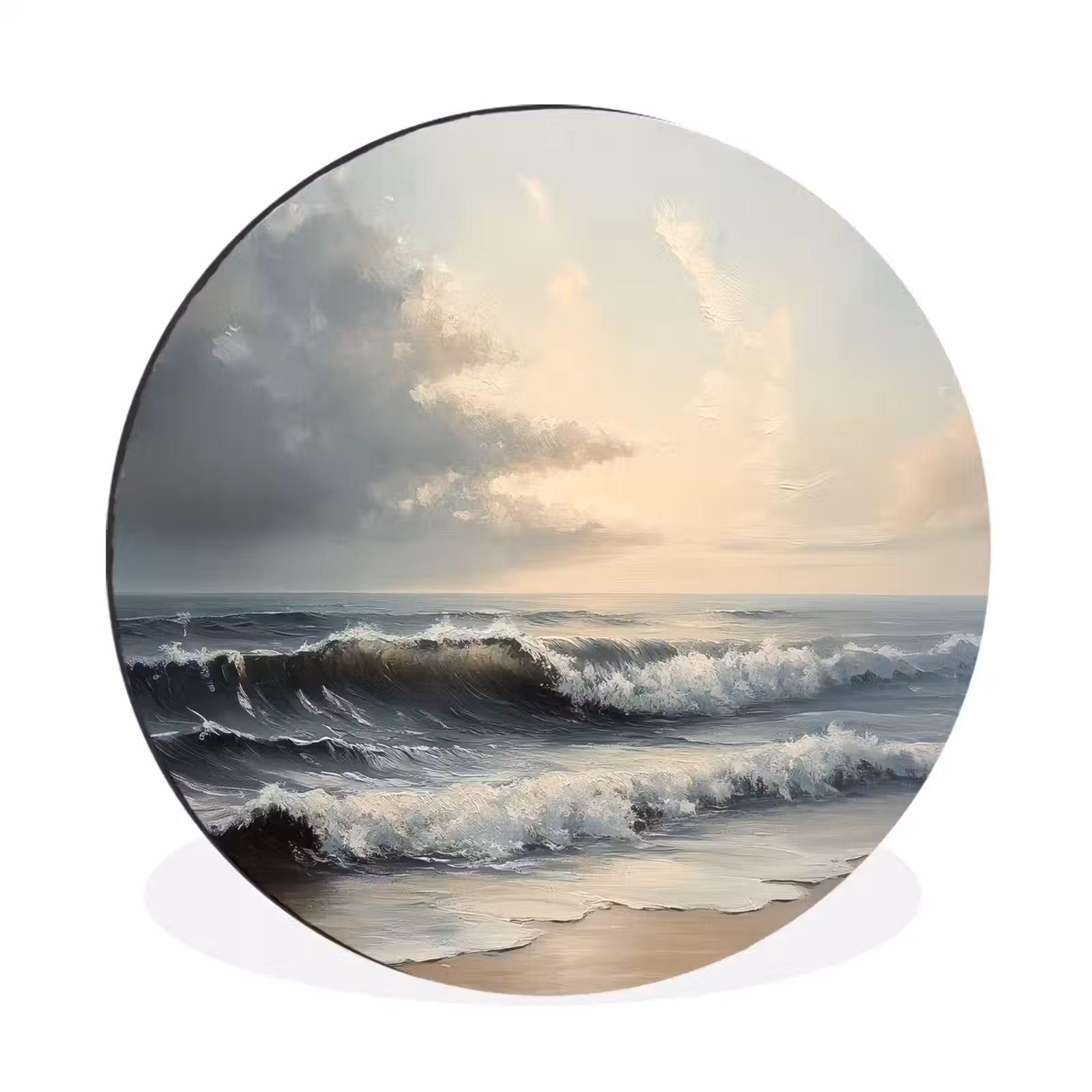 Wandcirkel - Aluminium - Strand - Zee - Zonsondergang — 1