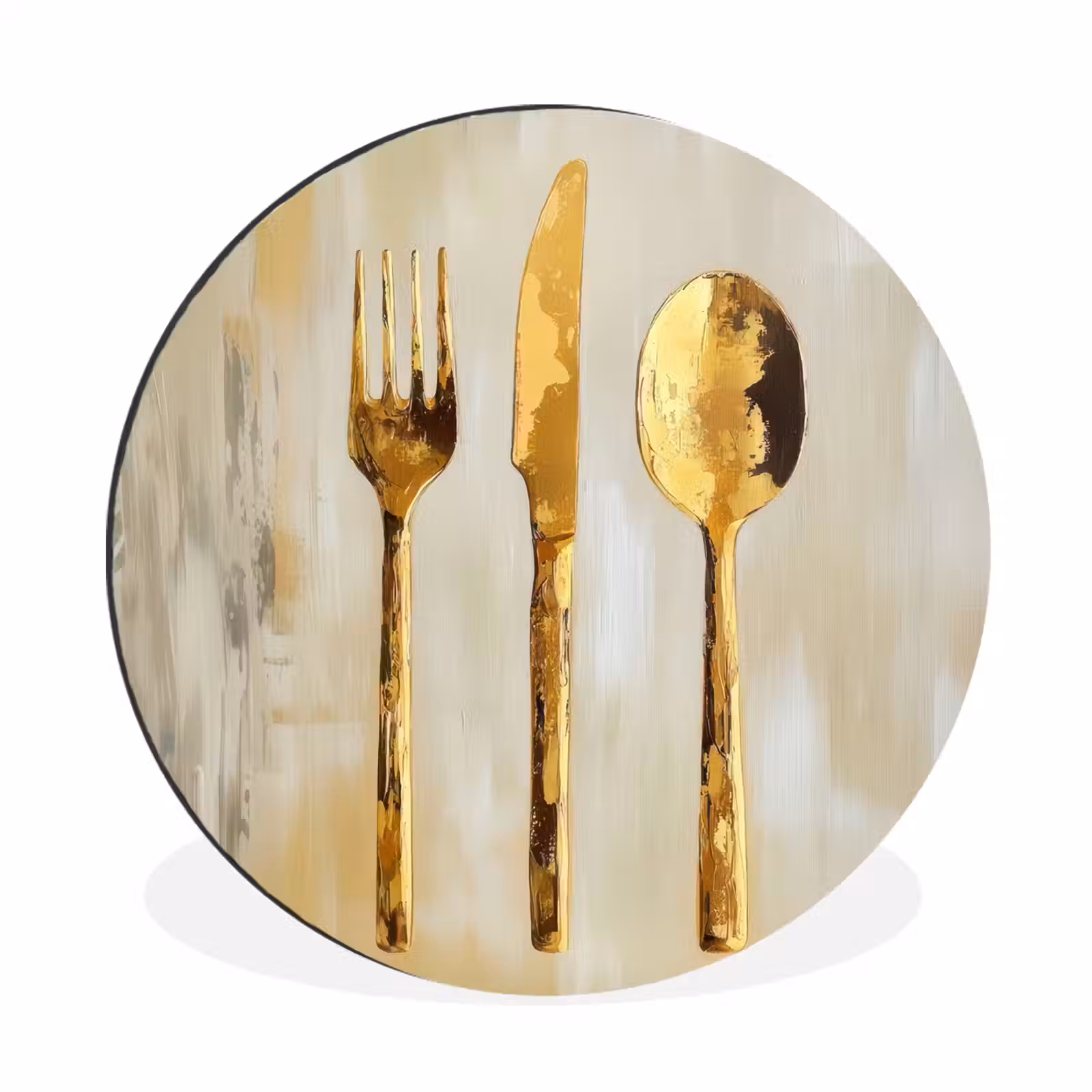 Wandcirkel - Aluminium - Verf - Goud - Bestek — 1