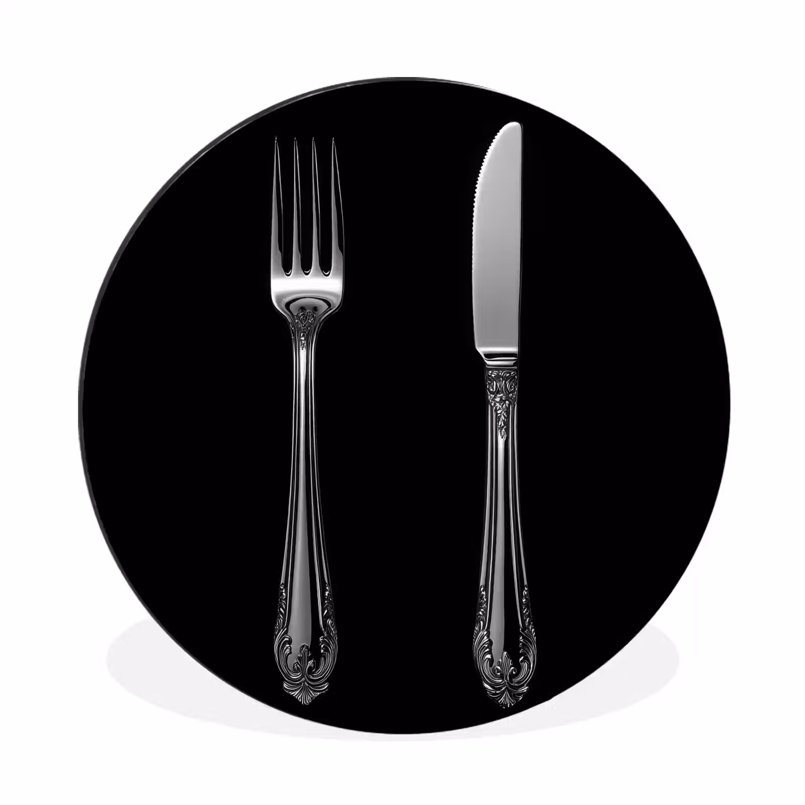 Wandcirkel - Aluminium - Vork - Mes - Zilver — 1