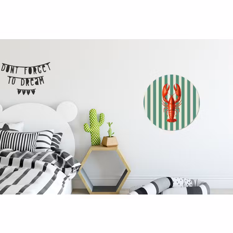 Wandcirkel - Aluminium - Kreeft - Strepen - Realistisch - Zomers — 5