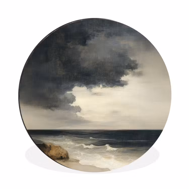 Wandcirkel - Aluminium - Kust - Golven - Rots - Storm — 1