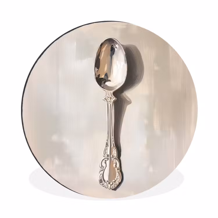 Wandcirkel - Aluminium - Lepel - Verf - Zilver — 1