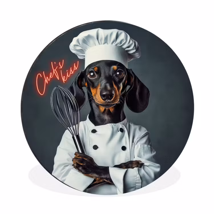 Wandcirkel - Aluminium - Quote - Neon - Hond - Kokskleding — 1