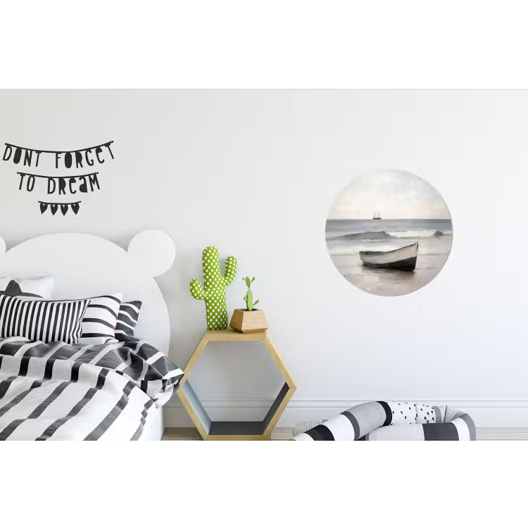 Wandcirkel - Aluminium - Roeiboot - Zee - Horizon — 5