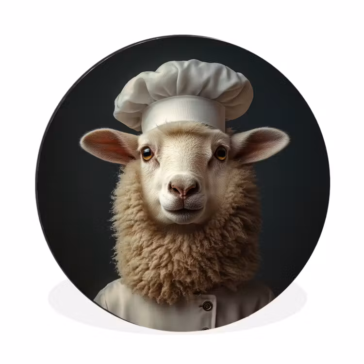 Wandcirkel - Aluminium - Schaap - Wol - Kok — 1