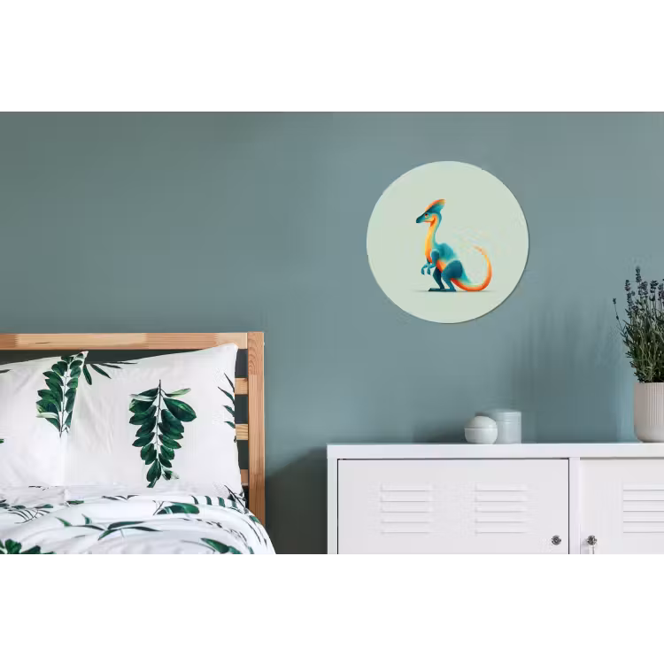 Wandcirkel - Aluminium - Staart - Dino - Minimalistisch - Blauw — 4