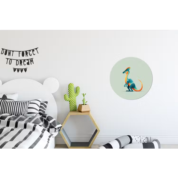 Wandcirkel - Aluminium - Staart - Dino - Minimalistisch - Blauw — 5
