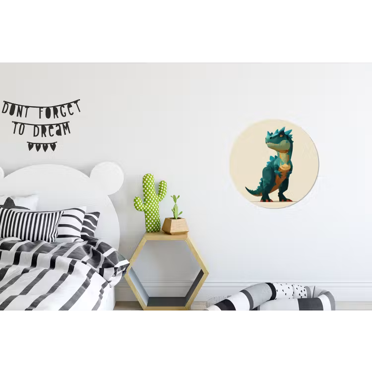 Wandcirkel - Aluminium - Stekels - Dino - Blauw - Gespierd — 5