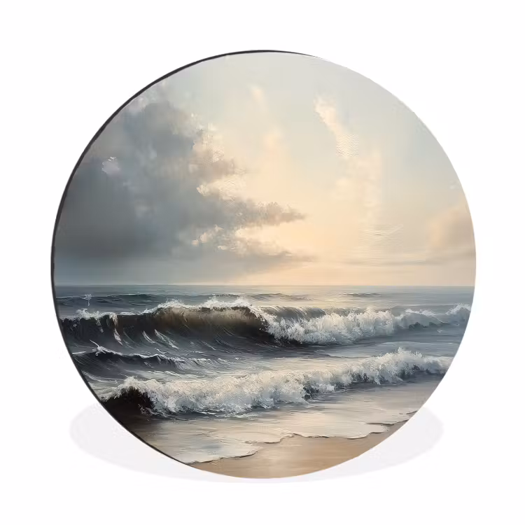 Wandcirkel - Aluminium - Strand - Zee - Zonsondergang — 1