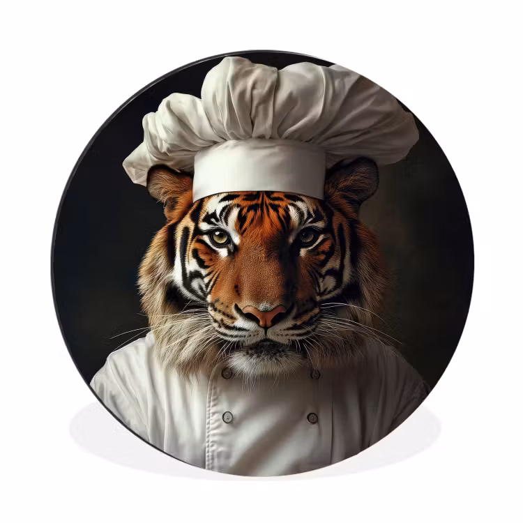 Wandcirkel - Aluminium - Tijger - Kokskleding - Bruin — 1