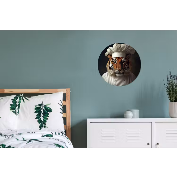 Wandcirkel - Aluminium - Tijger - Kokskleding - Bruin — 4