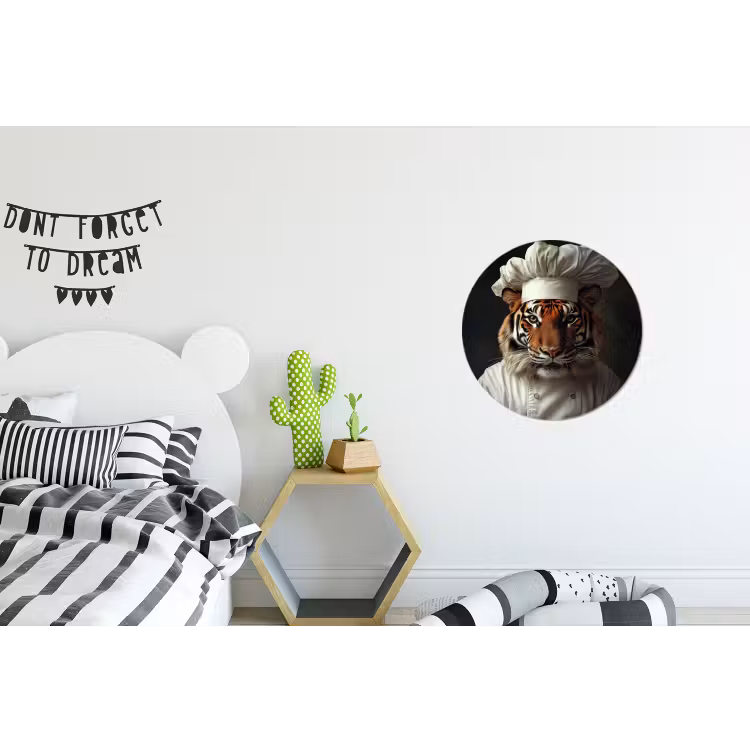 Wandcirkel - Aluminium - Tijger - Kokskleding - Bruin — 5
