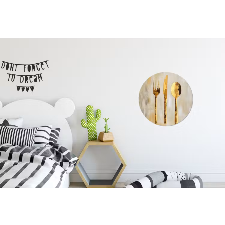Wandcirkel - Aluminium - Verf - Goud - Bestek — 5