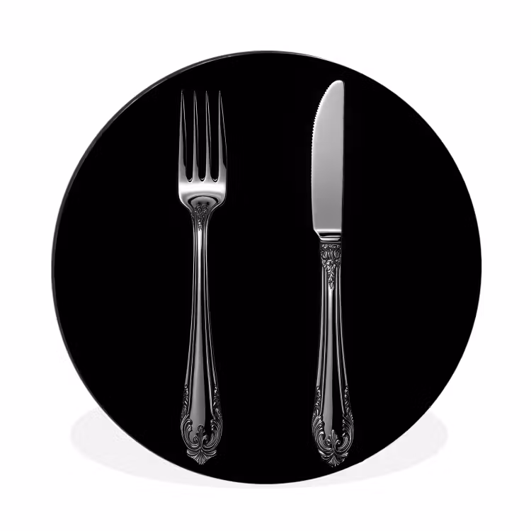 Wandcirkel - Aluminium - Vork - Mes - Zilver — 1