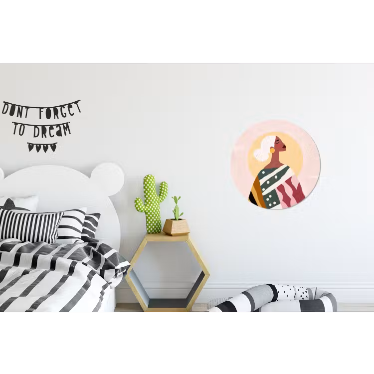 Wandcirkel - Aluminium - Vrouw - Zon - Kleurrijk — 5