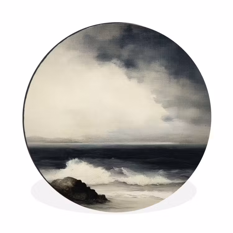 Wandcirkel - Aluminium - Zee - Rotsen - Storm — 1