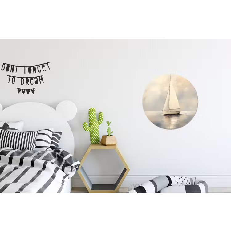 Wandcirkel - Aluminium - Zeilschip - Zee - Bewolkt — 5