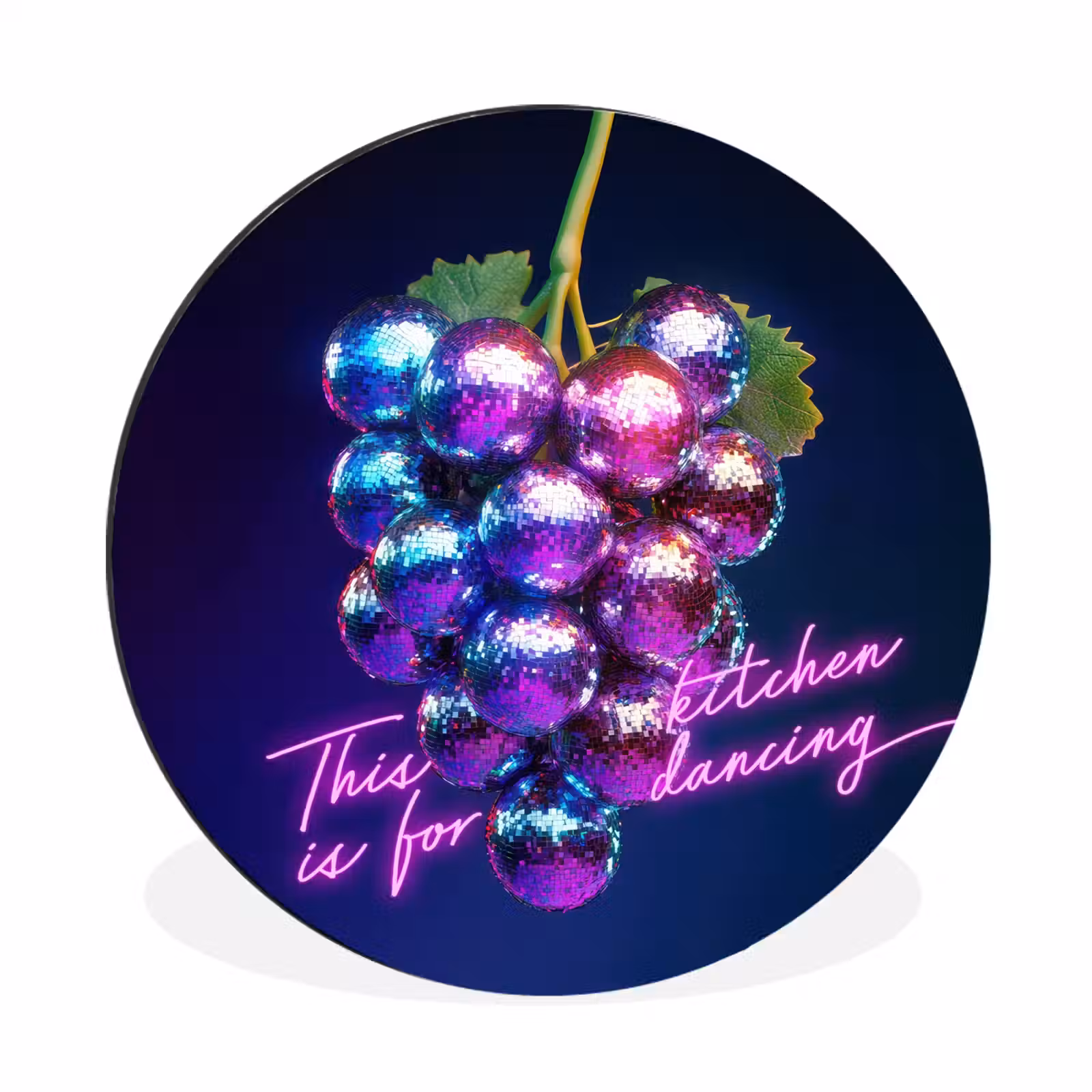 Wandcirkel - Aluminium - Quote - Neon - Disco - Druiven — 1