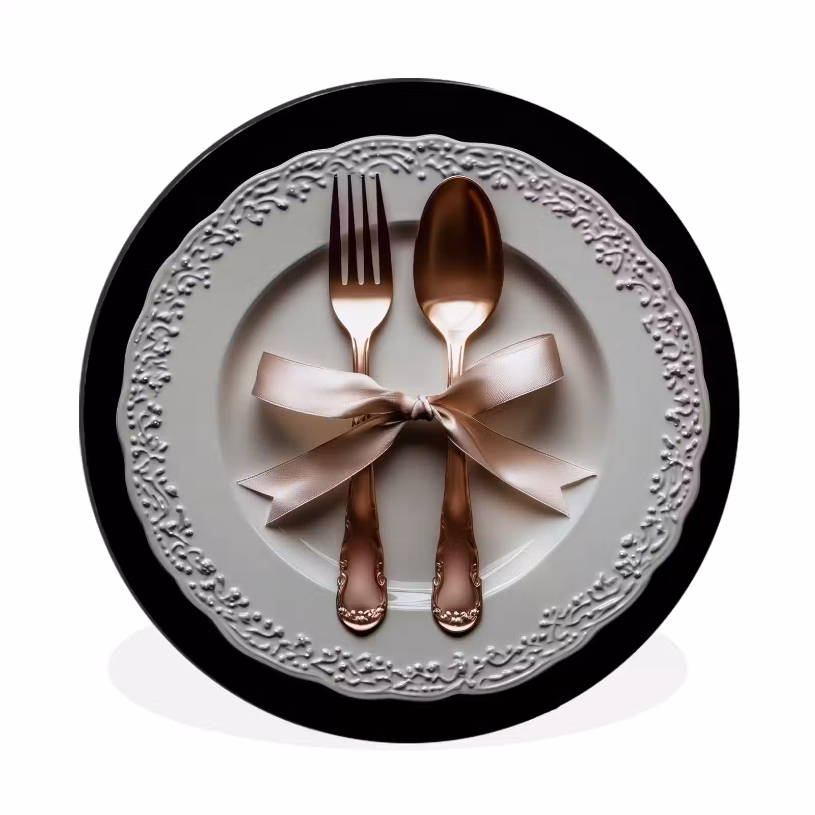 Wandcirkel - Aluminium - Rose - Strik - Bestek — 1