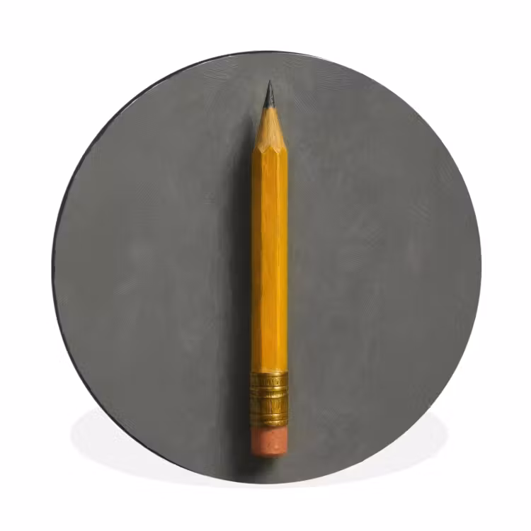 Wandcirkel - Aluminium - Potlood - Schilderij - Geel — 1