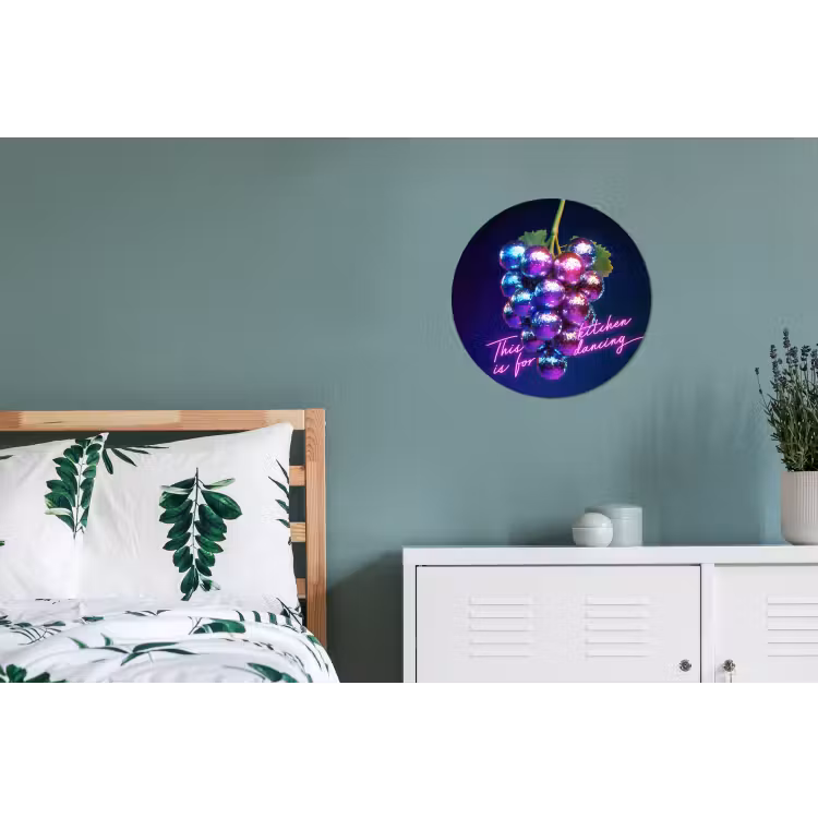 Wandcirkel - Aluminium - Quote - Neon - Disco - Druiven — 4