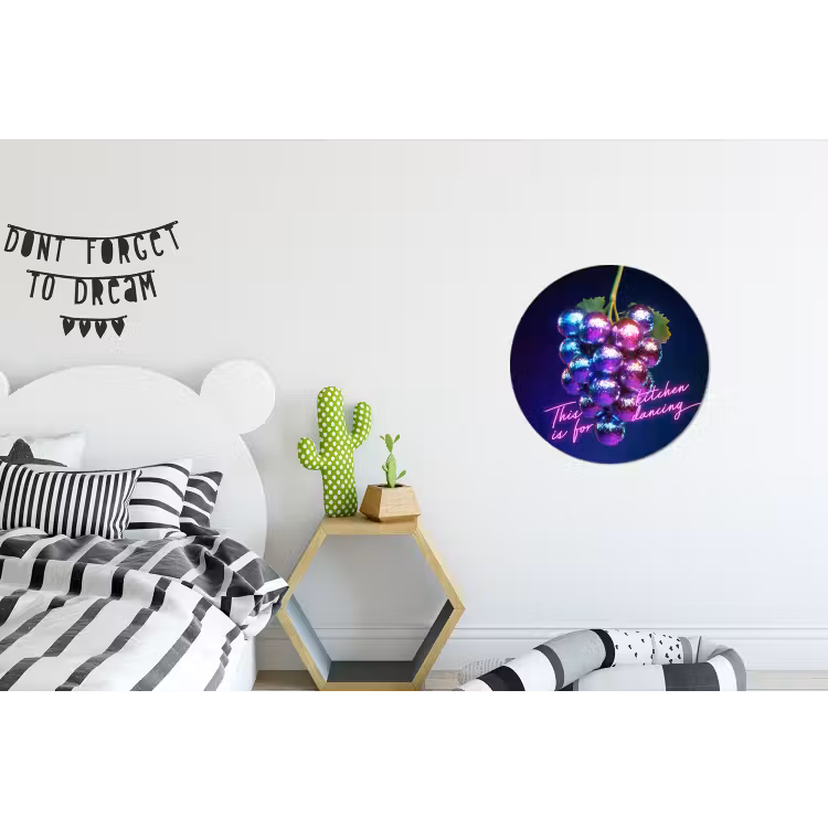 Wandcirkel - Aluminium - Quote - Neon - Disco - Druiven — 5