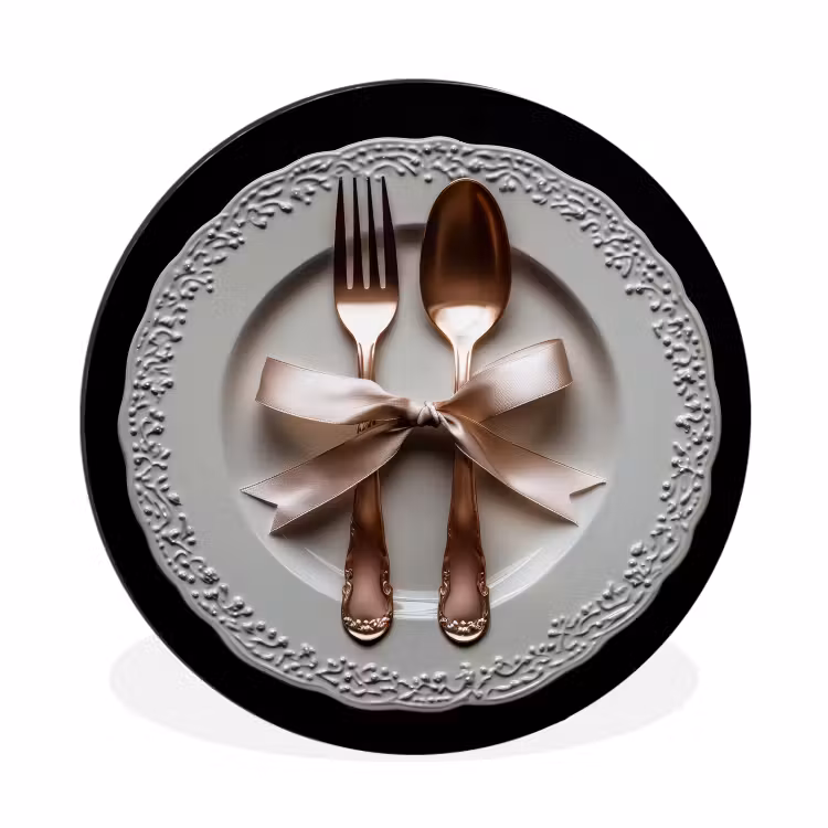 Wandcirkel - Aluminium - Rose - Strik - Bestek — 1