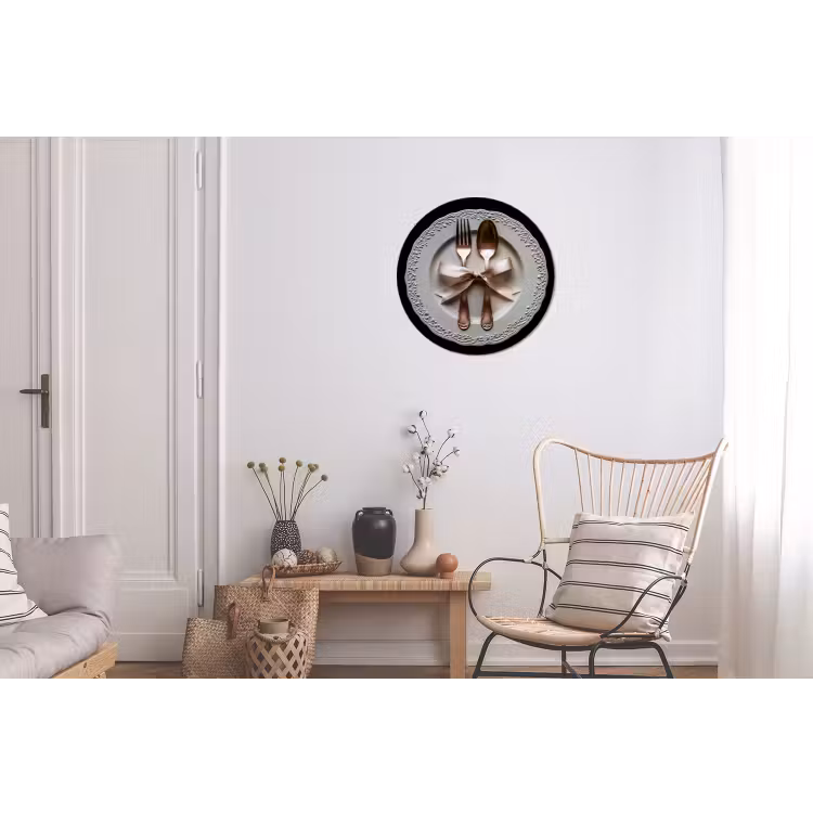 Wandcirkel - Aluminium - Rose - Strik - Bestek — 2