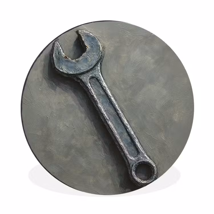 Wandcirkel - Aluminium - Steeksleutel - Schilderij - Gereedschap - Verf — 1