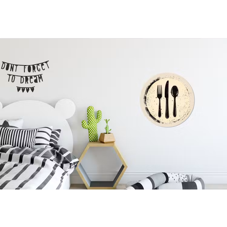 Wandcirkel - Aluminium - Zwart - Bestek - Rondje — 5
