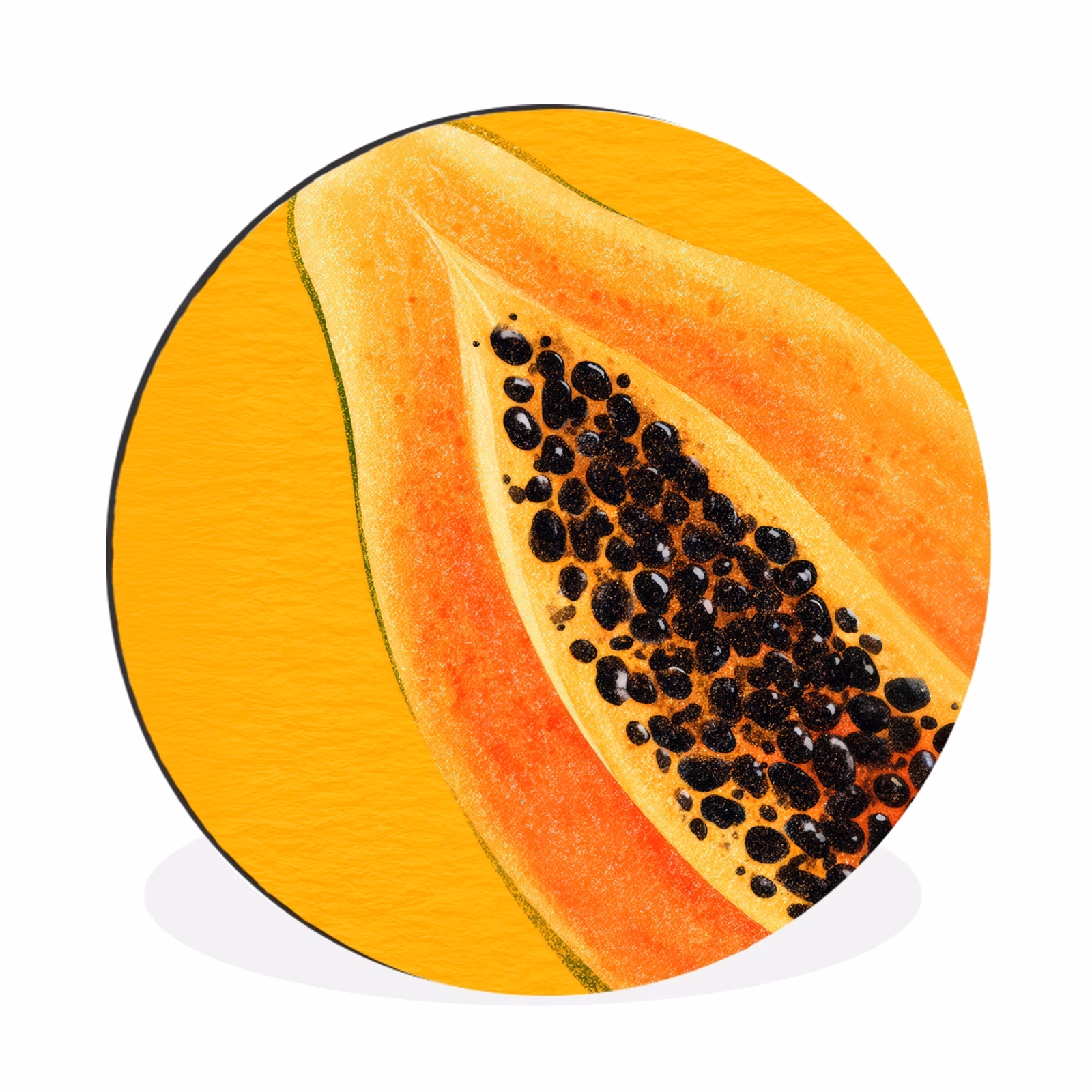 Wandcirkel - Aluminium - Papaja - Oranje - Topisch — 1