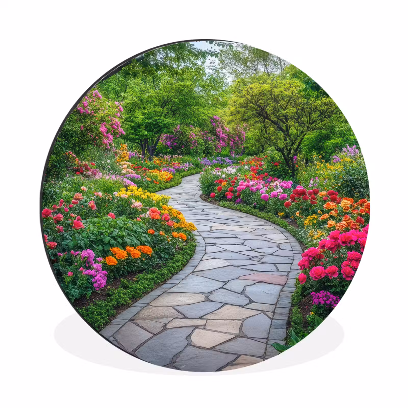 Wandcirkel - Aluminium - Park - Bloemen - Tuin — 1