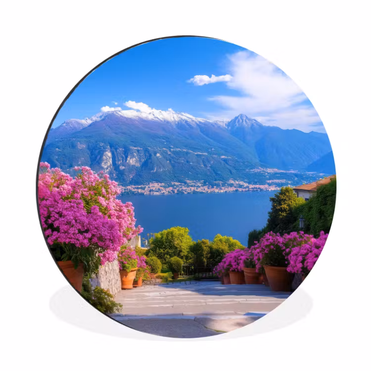 Wandcirkel - Aluminium - Lake Como - Italië - Landschap — 1