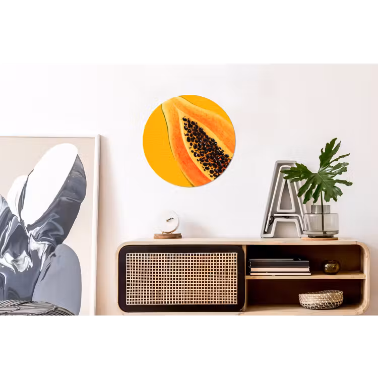 Wandcirkel - Aluminium - Papaja - Oranje - Topisch — 3