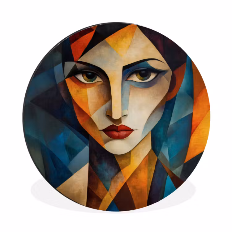 Wandcirkel - Aluminium - Portret - Abstract - Vormen — 1