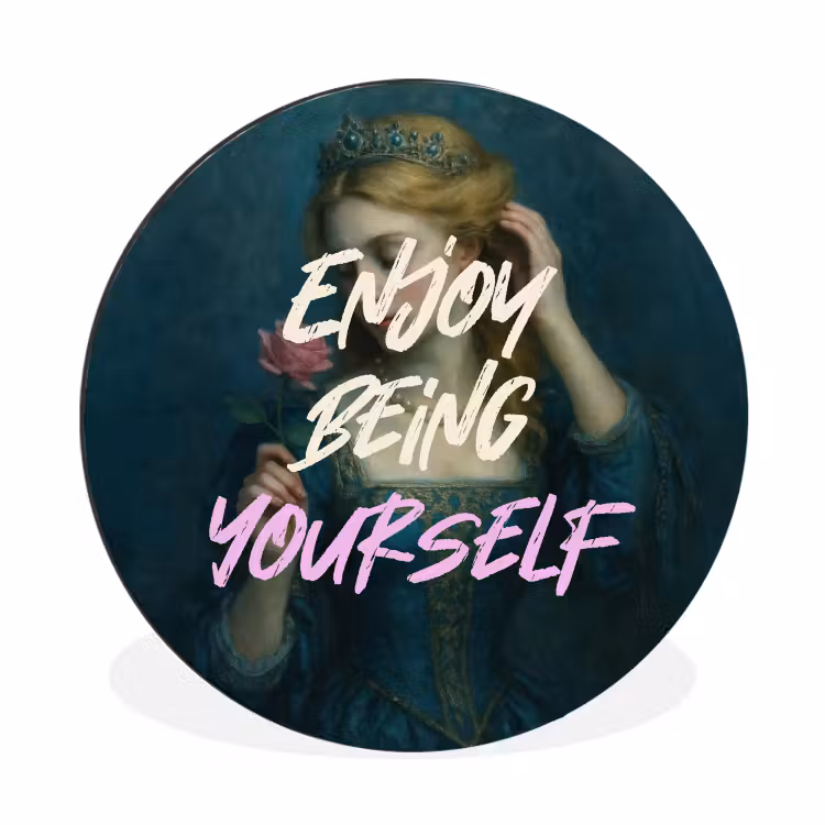 Wandcirkel - Aluminium - Vrouw - Roos - Quote — 1