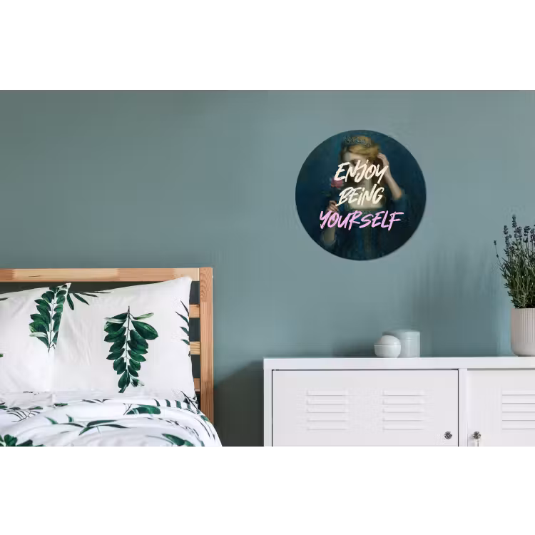 Wandcirkel - Aluminium - Vrouw - Roos - Quote — 4