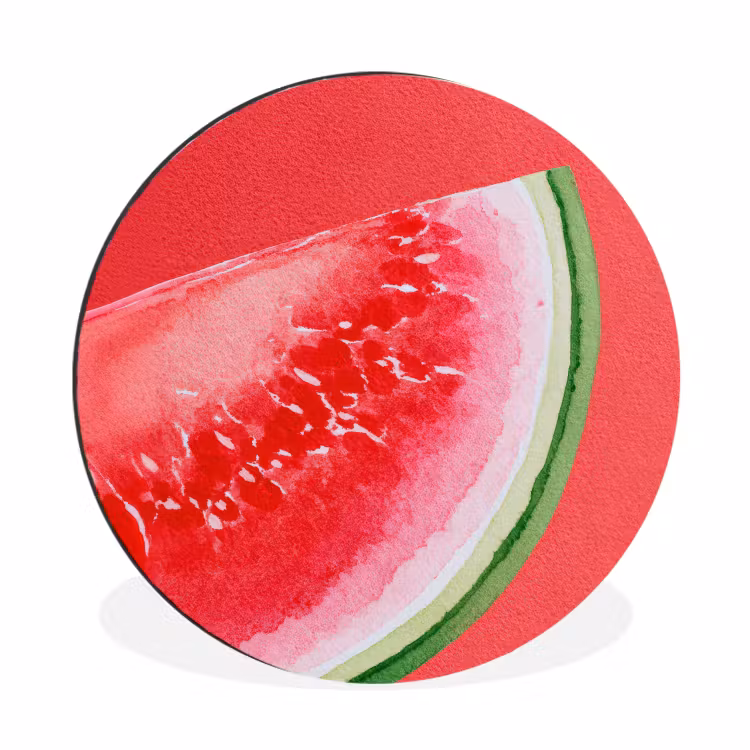 Wandcirkel - Aluminium - Watermeloen - Rood - Zomers — 1