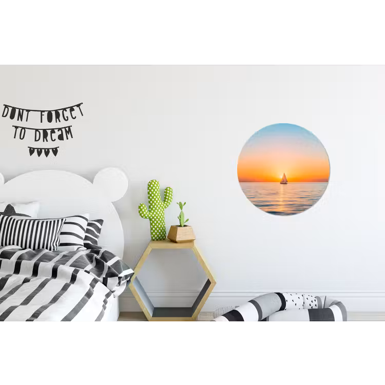 Wandcirkel - Aluminium - Zee - Zeilboot - Zonsondergang — 5