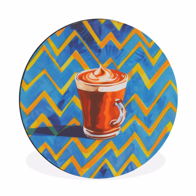 Wandcirkel - Aluminium - Mok - Koffie - Zigzag - Slagroom — 1