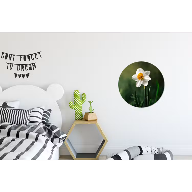 Wandcirkel - Aluminium - Narcis - Bloem - Wit - Grassprieten — 5