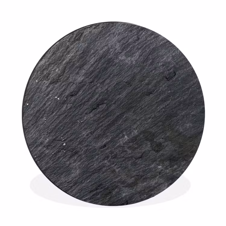 Wandcirkel - Aluminium - Natuursteen - Industrieel - Leisteen - Structuur - Grijs — 1