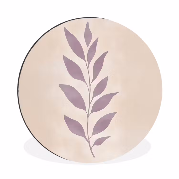 Wandcirkel - Aluminium - Tak - Bladeren - Minimalistisch - Beige — 1