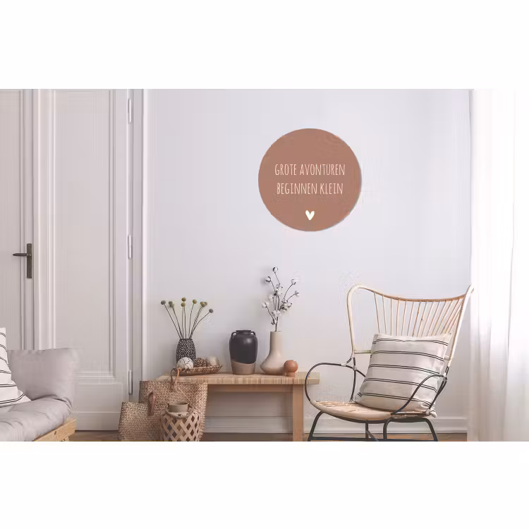 Wandcirkel - Aluminium - Spreuken - Grote avonturen beginnen klein - Quotes — 2